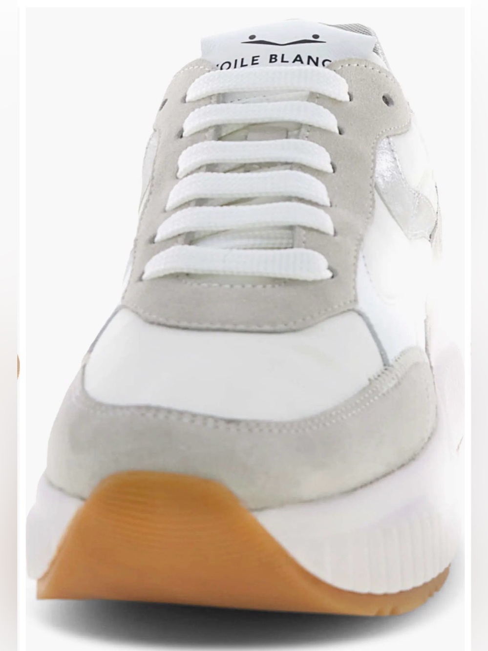 NWT VOILE BLANCHE Lana Fresh Metallic Sneaker in Ice-White - Picture 5 of 16